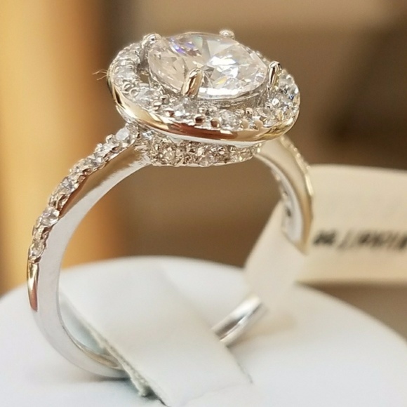 Jewelry - 14k white gold plated Engagement Ring sizes 5 6 7 8 9 10
